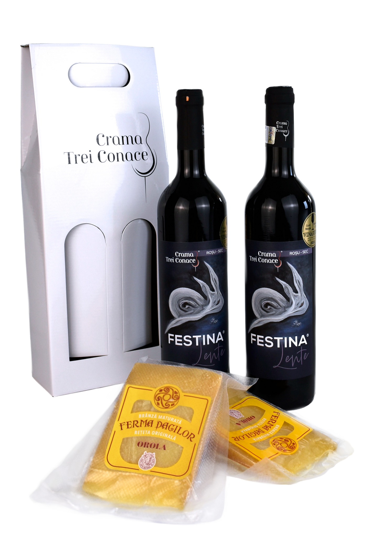 Pachet 2. Vin Festina Lente & Branza de vaca maturata